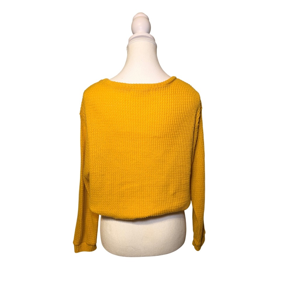 Sweet Lilac Yellow Knit Sweater Soft Cropped Pullover L - Picture 3 of 4